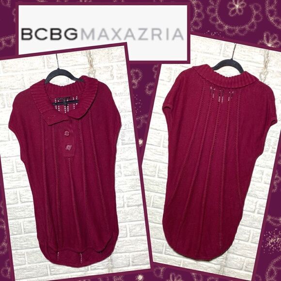 MSRP $138 BCBGMaxAzria Wool Pointelle Knit Sweater Women's Size Large - Picture 1 of 8
